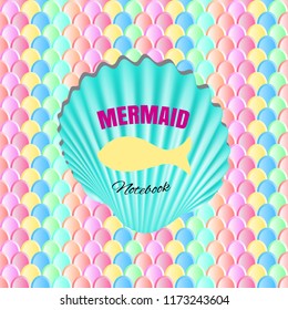 Mermaid Tail Scales Vector Seamless Pattern for Trendy Children Notebook Covers and Kids Greeting Card Templates. Beautiful Bright Fish Skin Endless Texture in Pastel Colors for Posters and Websites