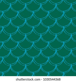 Mermaid tail seamless pattern