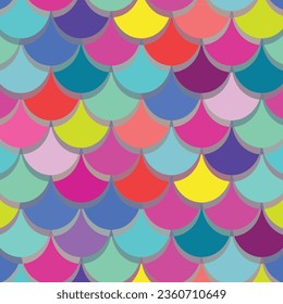 Mermaid tail seamless pattern. Colorful fish skin background. Trendy pastel pink and purple colors. For print and web.