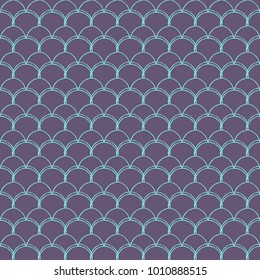Mermaid tail seamless pattern. Fish skin texture. Tillable background for girl fabric, textile design, wrapping paper, swimwear or wallpaper. Purple mermaid tail background with fish scale underwater.