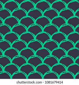 Mermaid tail seamless pattern. Fish skin texture. Tillable background for girl fabric, textile design, wrapping paper, swimwear or wallpaper. Blue mermaid tail background with fish scale underwater.