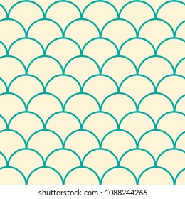 Mermaid tail seamless pattern. Fish skin texture. Tillable background for girl fabric, textile design, wrapping paper, swimwear or wallpaper. Blue mermaid tail background with fish scale underwater.