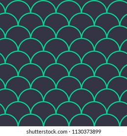 Mermaid tail seamless pattern. Fish skin texture. Tillable background for girl fabric, textile design, wrapping paper, swimwear or wallpaper. Blue mermaid tail background with fish scale underwater.