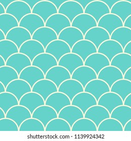 Mermaid tail seamless pattern. Fish skin texture. Tillable background for girl fabric, textile design, wrapping paper, swimwear or wallpaper. Blue mermaid tail background with fish scale underwater.