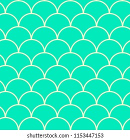 Mermaid tail seamless pattern. Fish skin texture. Tillable background for girl fabric, textile design, wrapping paper, swimwear or wallpaper. Blue mermaid tail background with fish scale underwater.