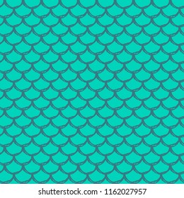 Mermaid tail seamless pattern. Fish skin texture. Tillable background for girl fabric, textile design, wrapping paper, swimwear or wallpaper. Blue mermaid tail background with fish scale underwater.