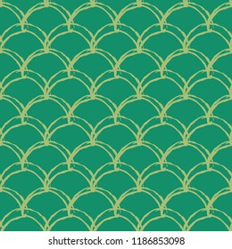Mermaid tail seamless pattern. Fish skin texture. Tillable background for girl fabric, textile design, wrapping paper, swimwear or wallpaper. Blue mermaid tail background with fish scale underwater.