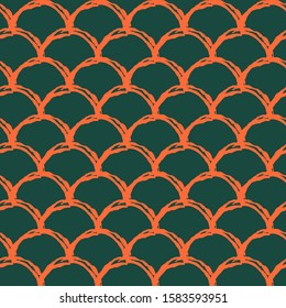 Mermaid tail seamless pattern. Fish skin texture. Tillable background for girl fabric, textile design, wrapping paper, swimwear or wallpaper. Blue mermaid tail background with fish scale underwater.