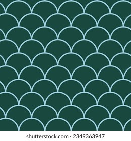 Mermaid tail seamless pattern. Fish skin texture. Tillable background for girl fabric, textile design, wrapping paper, swimwear or wallpaper. Blue mermaid tail background with fish scale underwater.