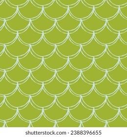 Mermaid tail seamless pattern. Fish skin texture. Tillable background for girl fabric, textile design, wrapping paper, swimwear or wallpaper. Green mermaid tail background with fish scale underwater.