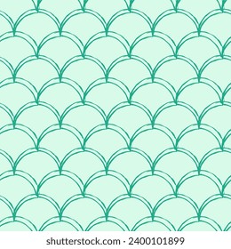 Mermaid tail seamless pattern. Fish skin texture. Tillable background for girl fabric, textile design, wrapping paper, swimwear or wallpaper. Blue mermaid tail background with fish scale underwater.