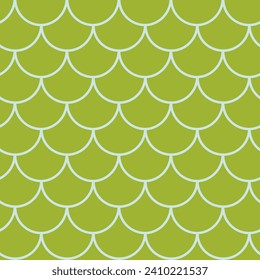 Mermaid tail seamless pattern. Fish skin texture. Tillable background for girl fabric, textile design, wrapping paper, swimwear or wallpaper. Green mermaid tail background with fish scale underwater.