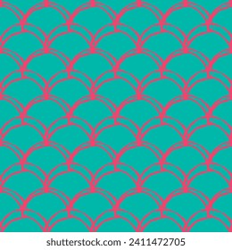 Mermaid tail seamless pattern. Fish skin texture. Tillable background for girl fabric, textile design, wrapping paper, swimwear or wallpaper. Blue mermaid tail background with fish scale underwater.