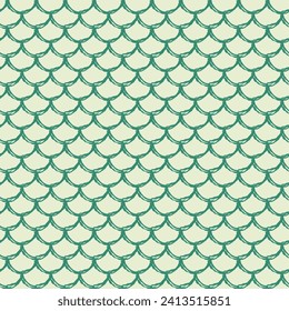 Mermaid tail seamless pattern. Fish skin texture. Tillable background for girl fabric, textile design, wrapping paper, swimwear or wallpaper. Blue mermaid tail background with fish scale underwater.