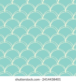 Mermaid-Schwanz nahtloses Muster. Fische Hautstruktur. Schillbarer Hintergrund für Mädchenteile, Stoffdesign, Wickelpapier, Badebekleidung oder Tapete. Blauer Meerjungfern-Hintergrund mit Fischskala unter Wasser.
