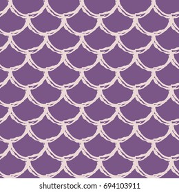 Mermaid tail seamless pattern. Fish skin texture. Tillable background for girl fabric, textile design, wrapping paper, swimwear or wallpaper. Purple mermaid tail background with fish scale underwater.