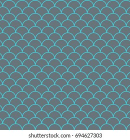 Mermaid tail seamless pattern. Fish skin texture. Tillable background for girl fabric, textile design, wrapping paper, swimwear or wallpaper. Green mermaid tail background with fish scale underwater.