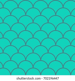 Mermaid tail seamless pattern. Fish skin texture. Tillable background for girl fabric, textile design, wrapping paper, swimwear or wallpaper. Blue mermaid tail background with fish scale underwater.