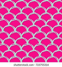 Mermaid tail seamless pattern. Fish skin texture. Tillable background for girl fabric, textile design, wrapping paper, swimwear or wallpaper. Purple mermaid tail background with fish scale underwater.
