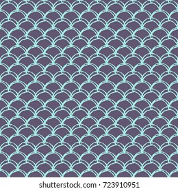 Mermaid tail seamless pattern. Fish skin texture. Tillable background for girl fabric, textile design, wrapping paper, swimwear or wallpaper. Purple mermaid tail background with fish scale underwater.