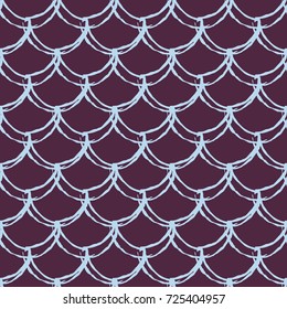 Mermaid tail seamless pattern. Fish skin texture. Tillable background for girl fabric, textile design, wrapping paper, swimwear or wallpaper. Purple mermaid tail background with fish scale underwater.