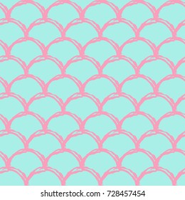 Mermaid tail seamless pattern. Fish skin texture. Tillable background for girl fabric, textile design, wrapping paper, swimwear or wallpaper. Purple mermaid tail background with fish scale underwater.