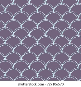 Mermaid tail seamless pattern. Fish skin texture. Tillable background for girl fabric, textile design, wrapping paper, swimwear or wallpaper. Purple mermaid tail background with fish scale underwater.