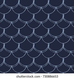 Mermaid tail seamless pattern. Fish skin texture. Tillable background for girl fabric, textile design, wrapping paper, swimwear or wallpaper. Purple mermaid tail background with fish scale underwater.