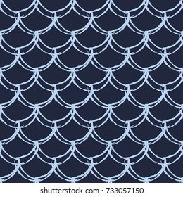 Mermaid tail seamless pattern. Fish skin texture. Tillable background for girl fabric, textile design, wrapping paper, swimwear or wallpaper. Purple mermaid tail background with fish scale underwater.