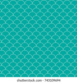 Mermaid tail seamless pattern. Fish skin texture. Tillable background for girl fabric, textile design, wrapping paper, swimwear or wallpaper. Green mermaid tail background with fish scale underwater.