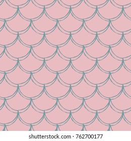 Mermaid tail seamless pattern. Fish skin texture. Tillable background for girl fabric, textile design, wrapping paper, swimwear or wallpaper. Purple mermaid tail background with fish scale underwater.