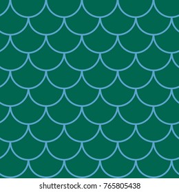 Mermaid tail seamless pattern. Fish skin texture. Tillable background for girl fabric, textile design, wrapping paper, swimwear or wallpaper. Green mermaid tail background with fish scale underwater.