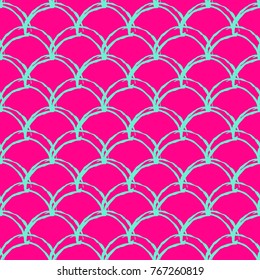 Mermaid tail seamless pattern. Fish skin texture. Tillable background for girl fabric, textile design, wrapping paper, swimwear or wallpaper. Purple mermaid tail background with fish scale underwater.