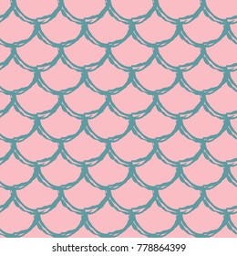Mermaid tail seamless pattern. Fish skin texture. Tillable background for girl fabric, textile design, wrapping paper, swimwear or wallpaper. Purple mermaid tail background with fish scale underwater.