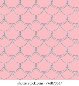 Mermaid tail seamless pattern. Fish skin texture. Tillable background for girl fabric, textile design, wrapping paper, swimwear or wallpaper. Purple mermaid tail background with fish scale underwater.