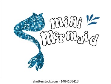 mermaid tail sequin design vector kids fashion print pattern
