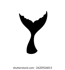 Mermaid Tail silhouette vector flat illustration design.