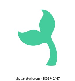 Mermaid tail. Silhouette of whale tail icon. Fish tail. Vector icon