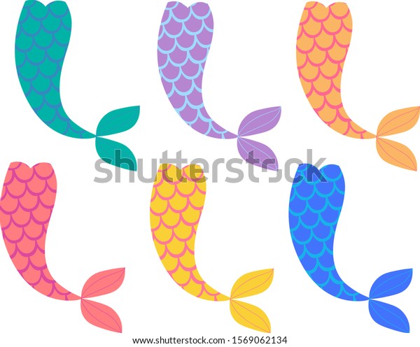 Mermaid Tail Vector Clipart Mermaid Isolated Stock Vector (Royalty Free ...