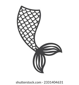 Mermaid Tail Vector. Schneiden Sie Dateien für Cricut und Silhouette. umrissen. v5