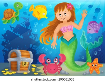 Mermaid theme image 3 - eps10 vector illustration.