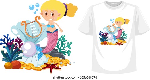 Mermaid theme outfit mock up illustration