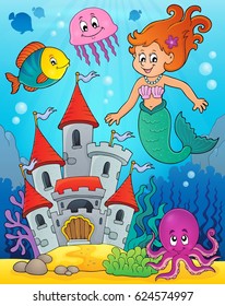 Mermaid topic image 2 - eps10 vector illustration.