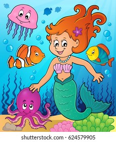Mermaid topic image 3 - eps10 vector illustration.