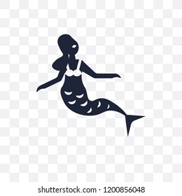 Mermaid transparent icon. Mermaid symbol design from Fairy tale collection. Simple element vector illustration on transparent background.