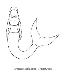 mermaid with  two buns hairstyle  vector illustration