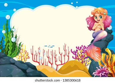 A mermaid underwater frame illustration