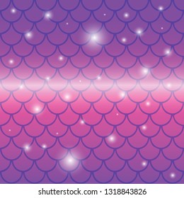 Mermaid unicorn magic scale sparlkes violet gradient scale background print design