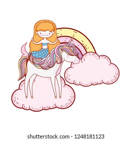 Mermaid Unicorn Rainbow Clouds Stock Vector (Royalty Free) 1248181123 ...