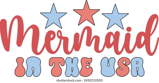 Mermaid In The Usa T shirt Design Lover